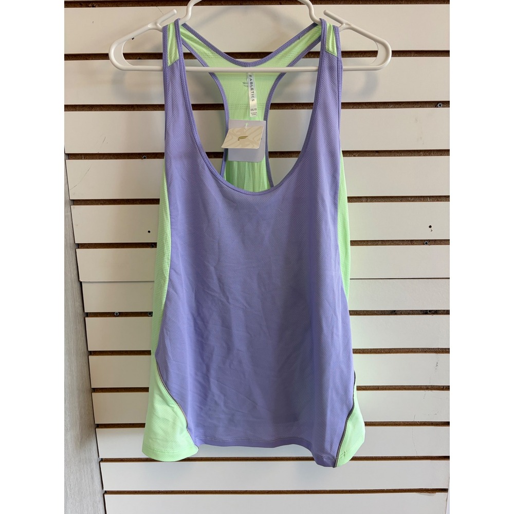 Fabletics High-Tempo Tank XXL/1X Lilac Iced Mint Neon Mesh Racerback TK2356354